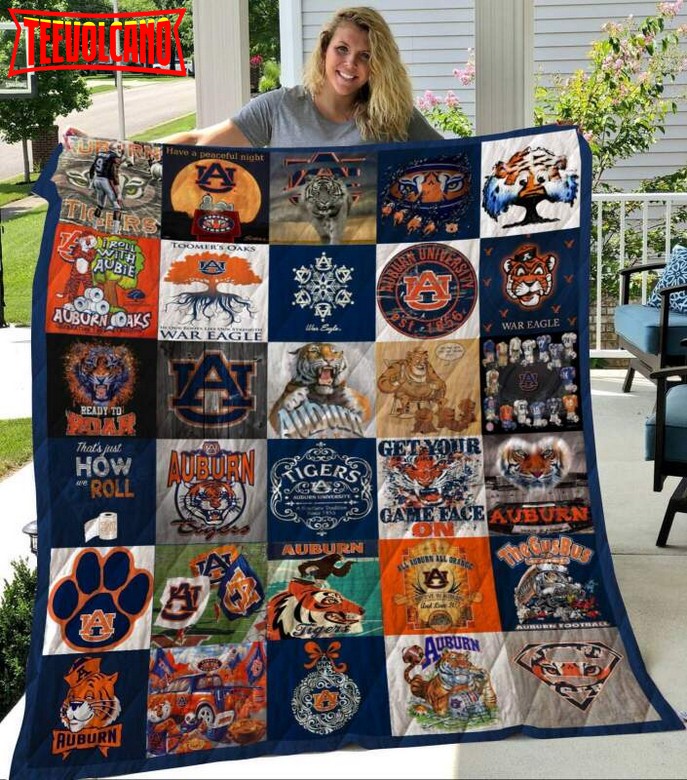 Auburn Tigers Football 3D Customized Quilt Blanket