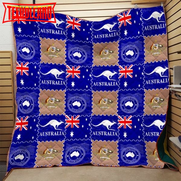 Australia Flag 3D Customized Quilt Blanket