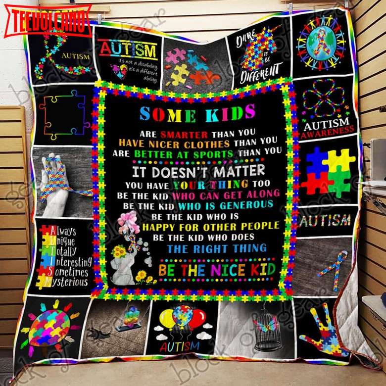 Autism Awareness 3D Quilt Blanket