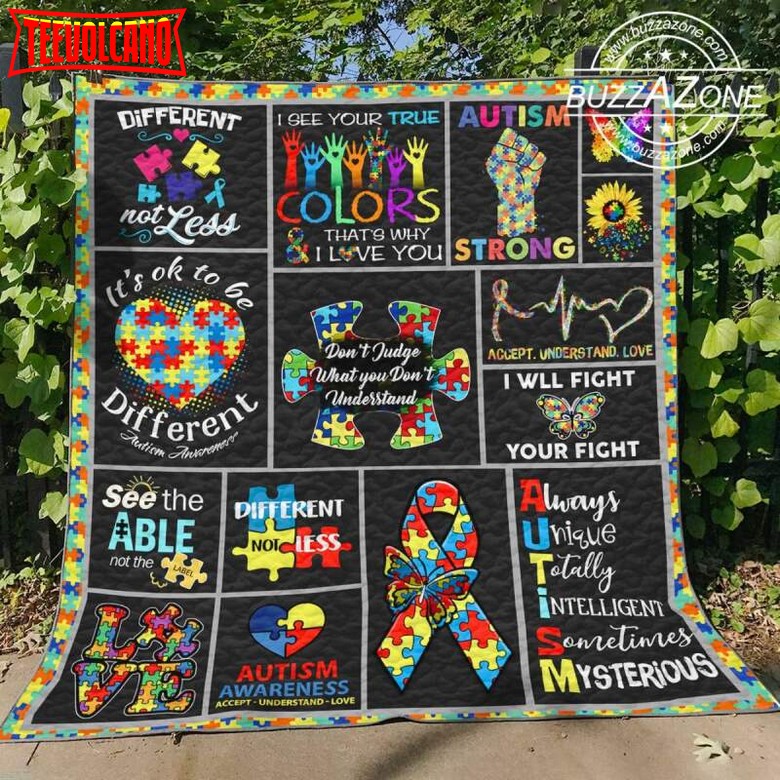 Autism Nh Autism 3D Quilt Blanket