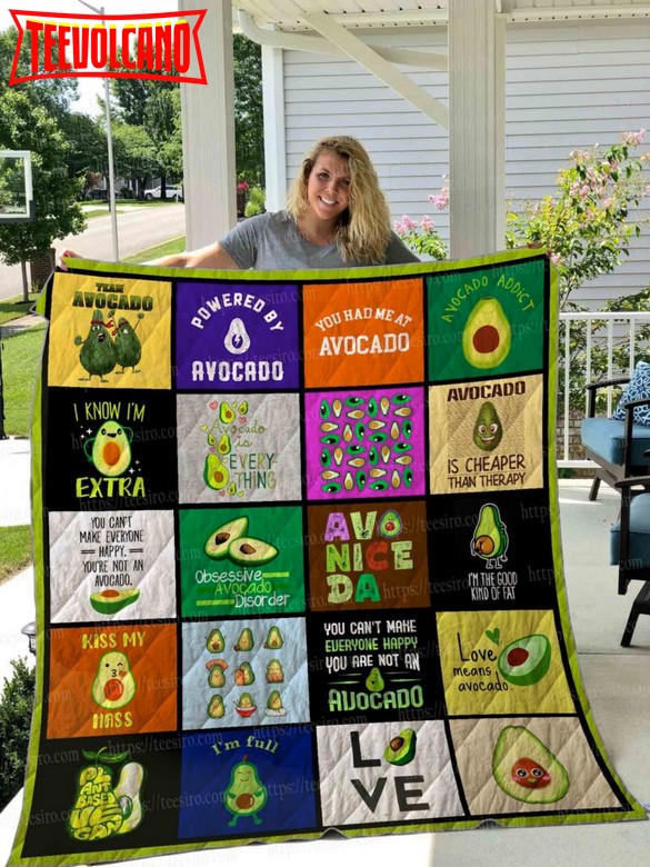 Avocado 3D Quilt Blanket