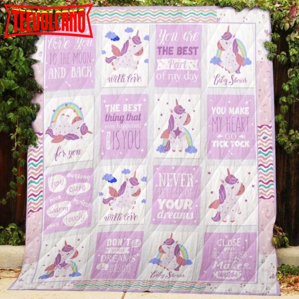 Baby Unicorn 3D Customized Quilt Blanket