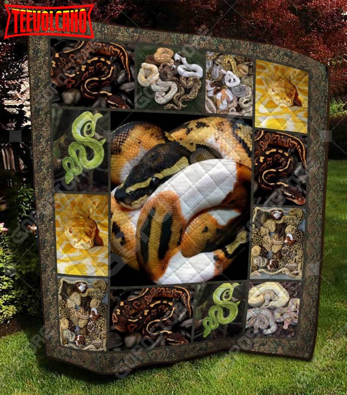 Ball Python Collection Like 3D Customized Quilt Blanket