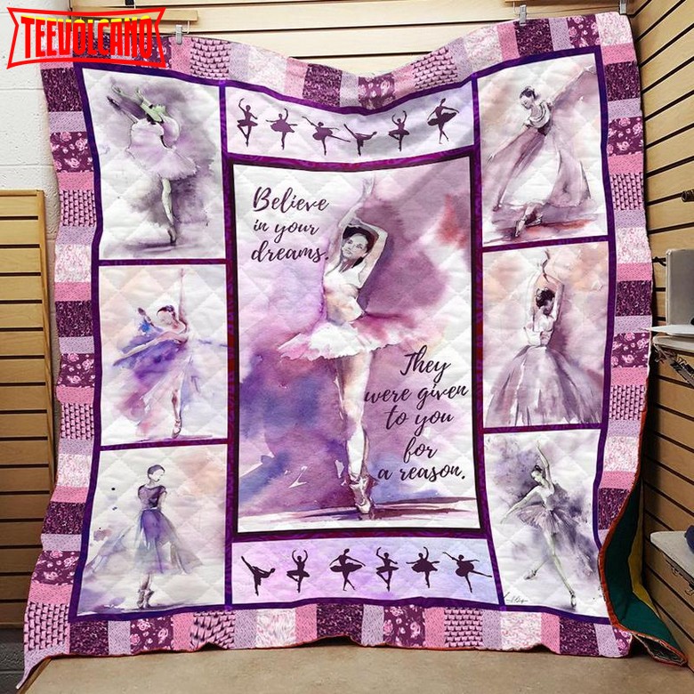 Ballet Purple 3D Customized Quilt Blanket