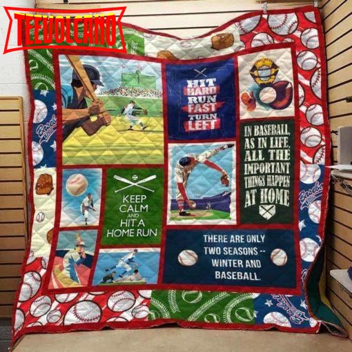 Baseball Hit Home Run 3D Customized Quilt Blanket