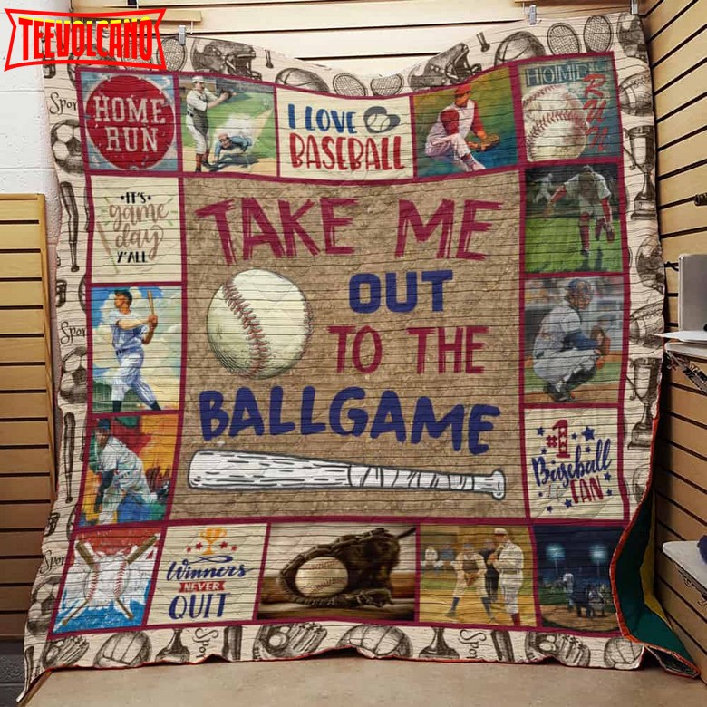 Baseball Take Me To The Ballgame 3D Quilt Blanket