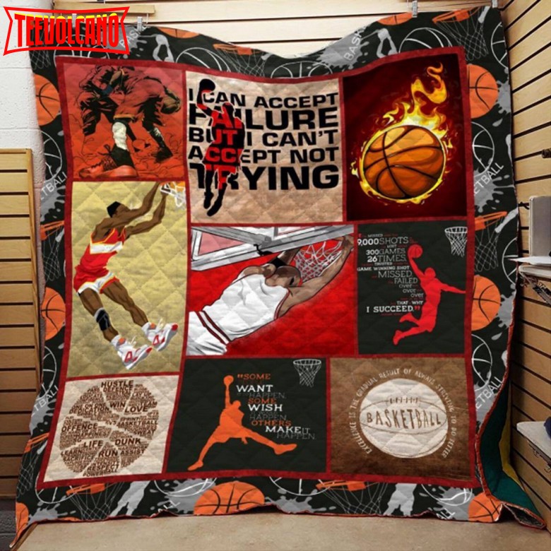 Basketball Keep Trying 3D Customized Quilt Blanket