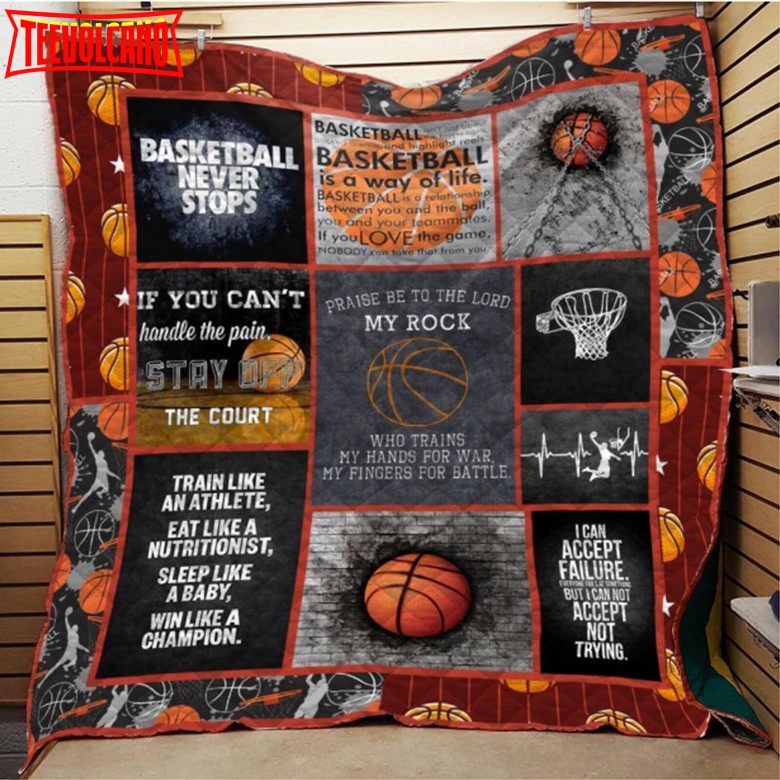 Basketball Not Stop 3D Customized Quilt Blanket