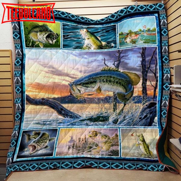 Bass Fishing Washable Handmade 3D Customized Quilt Blanket