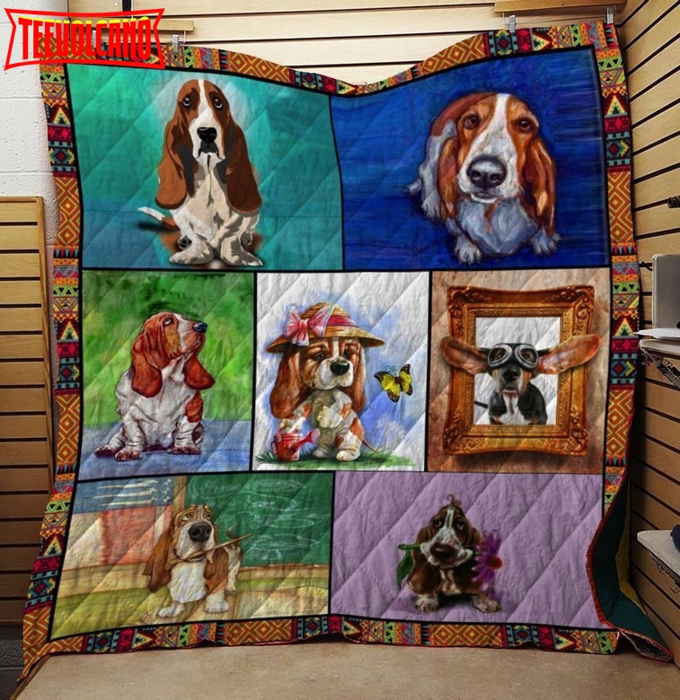 Basset Hound Dog Quilt Blanket