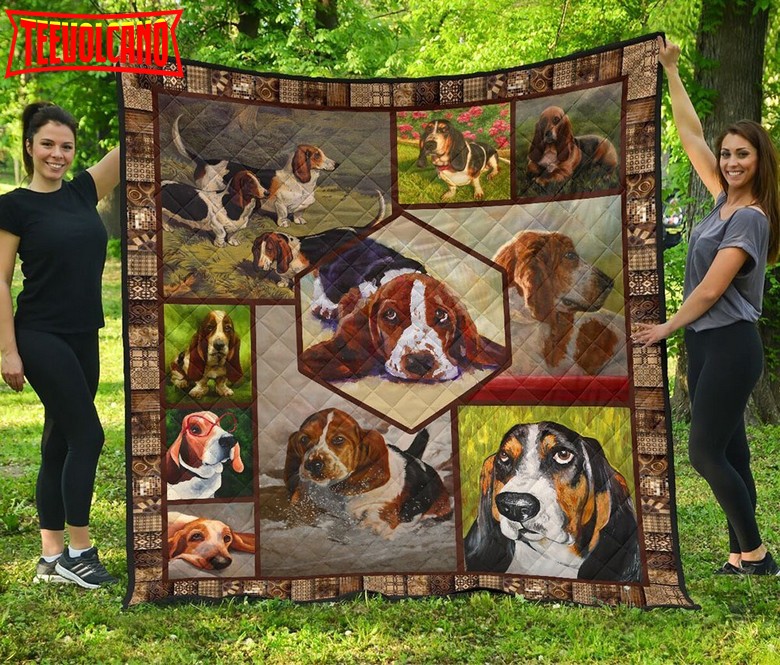 Basset Hound I Love Long Ears 3D Quilt Blanket