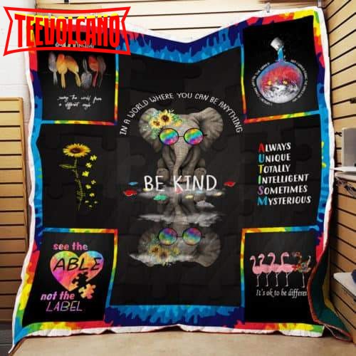 Be Kind Autism 3D Customized Quilt Blanket