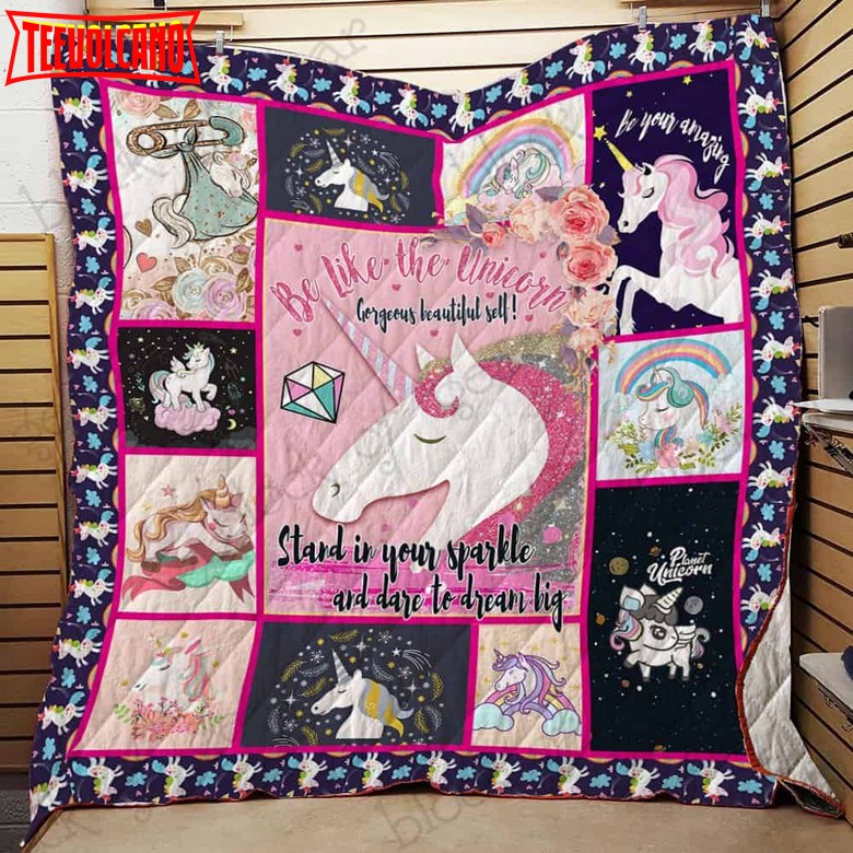 Be Like The Unicorn 3D Quilt Blanket