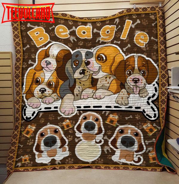 Beagle Family 3D Customized Quilt Blanket