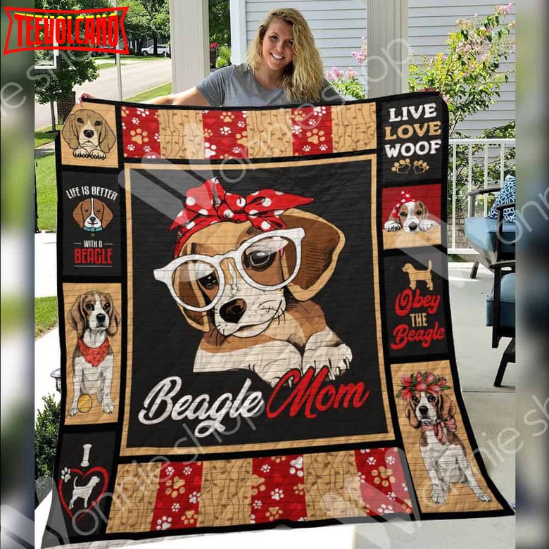 Beagle Mom 3D Quilt Blanket