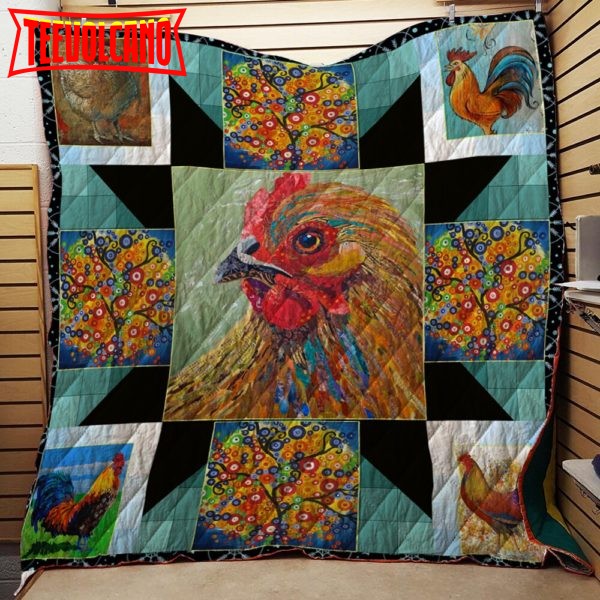 Beautiful Chicken Version 3D Customized Quilt Blanket