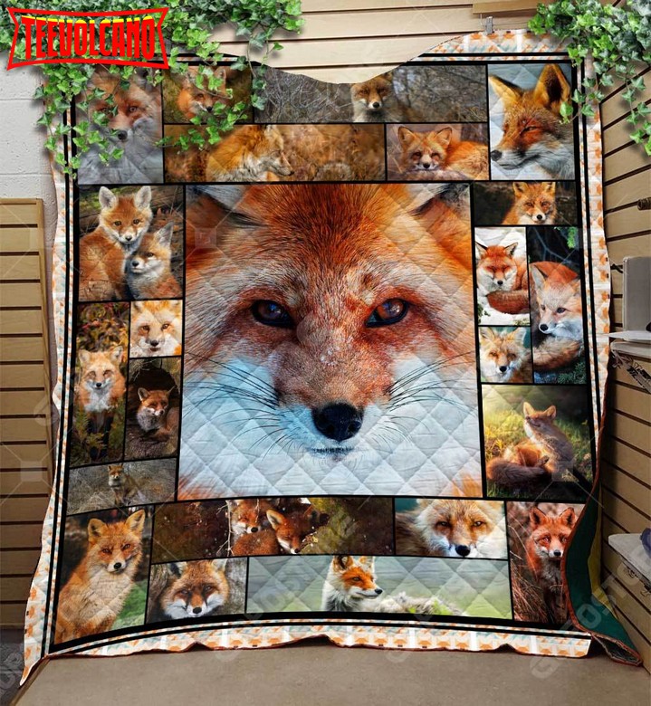 Beautiful Fox Art Like 3D Customized Quilt Blanket