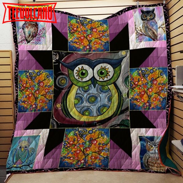 Beautiful Owl Version 3D Customized Quilt Blanket