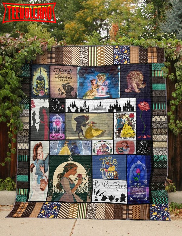 Beauty And The Beast Fabric 3D Customized Quilt Blanket