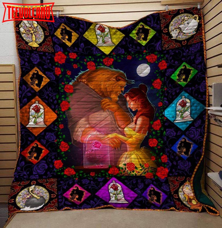 Beauty And The Beastpurple Customize Quilt Blanket