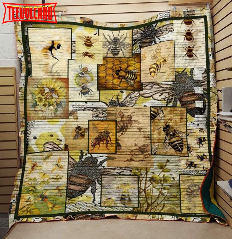 Bee 3D Customized Quilt Blanket