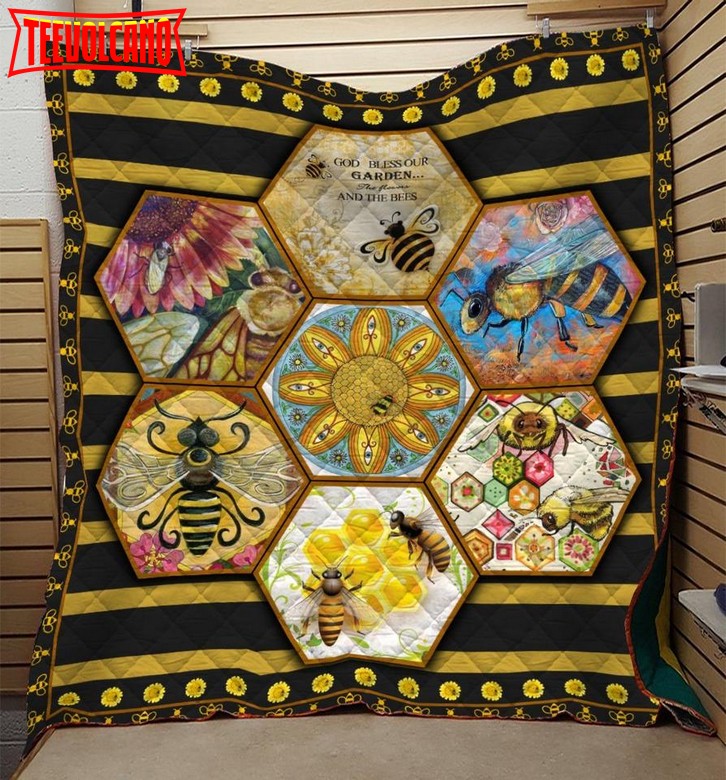 Bee God Bless Our Garden 3D Quilt Blanket