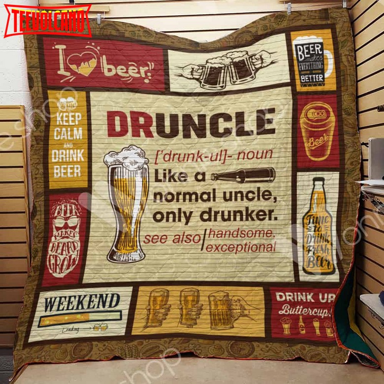 Beer Uncle 3D Customized Quilt Blanket