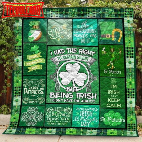 Being Irish St.Patricks Day 3D Customized Quilt Blanket