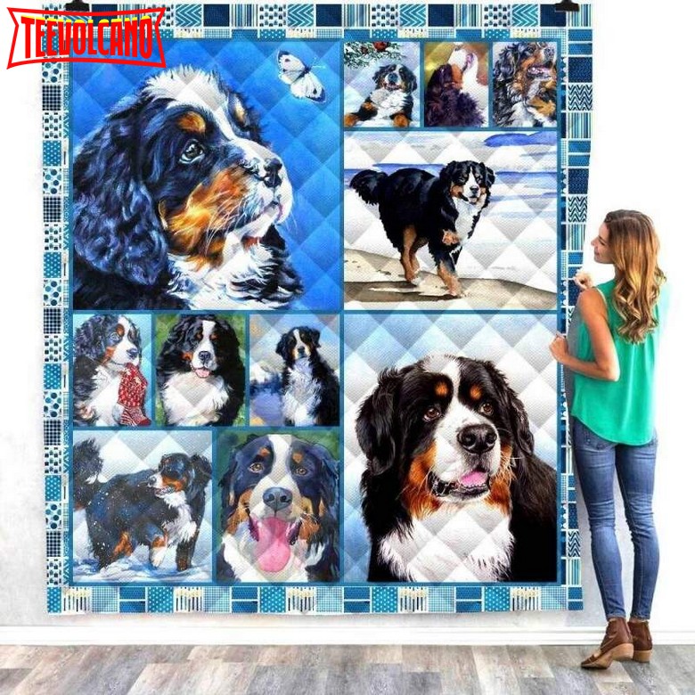 Bernese Mountain Missing You 3D Quilt Blanket