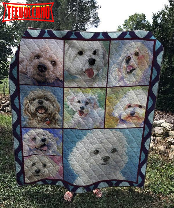 Bichon Frise Dog 3D Customized Quilt Blanket