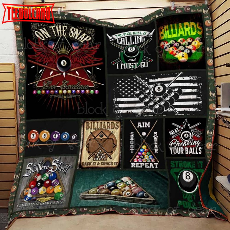 Billiards 3D Quilt Blanket