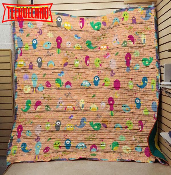 Bird Colorfull 3D Customized Quilt Blanket