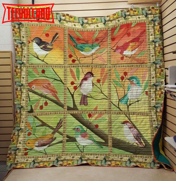 Bird On The Tree 3D Customized Quilt Blanket