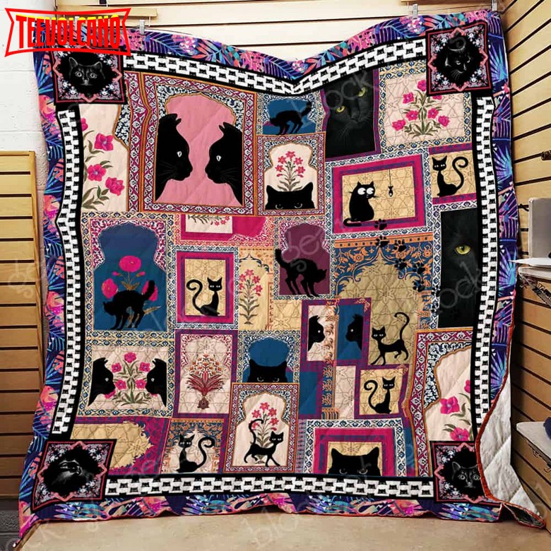 Black Cats 3D Quilt Blanket