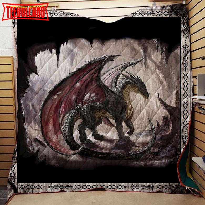 Black Dragon Washable Handmade 3D Customized Quilt Blanket