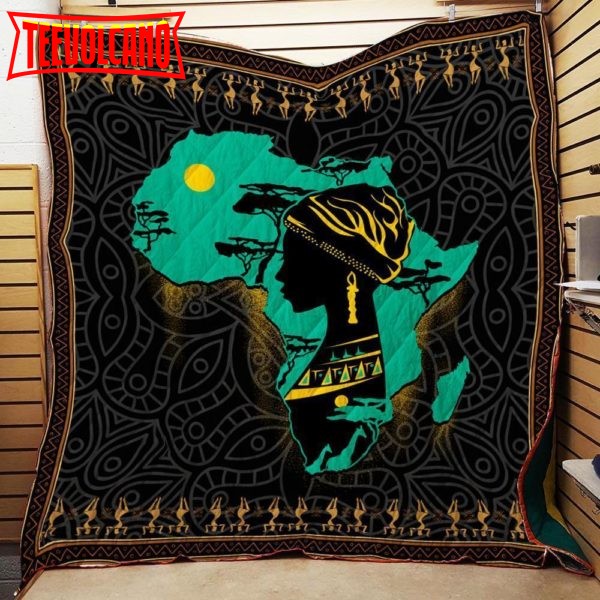 Black Girl Map 3D Customized Quilt Blanket