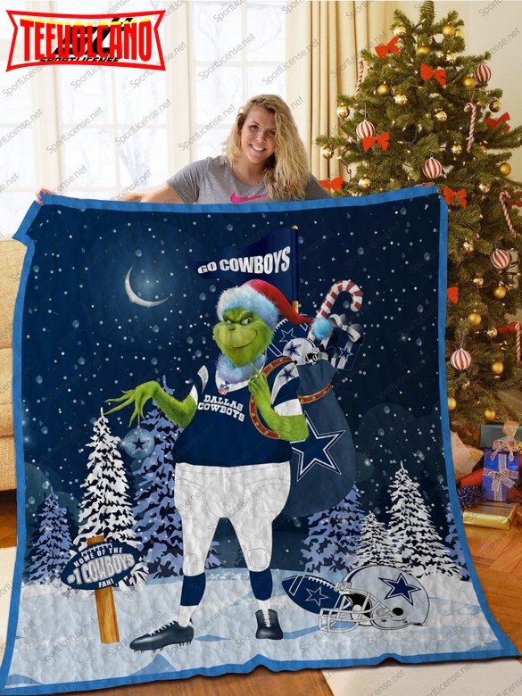 Bldc Grinch Santa 3D Quilt Blanket