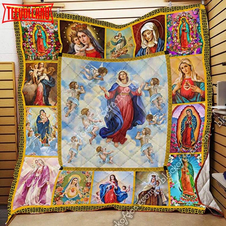 Blessed Virgin Mary 3D Quilt Blanket