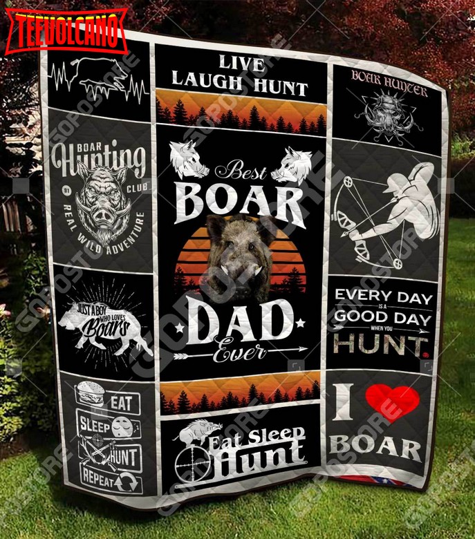 Boar Hunter 3D Customized Quilt Blanket