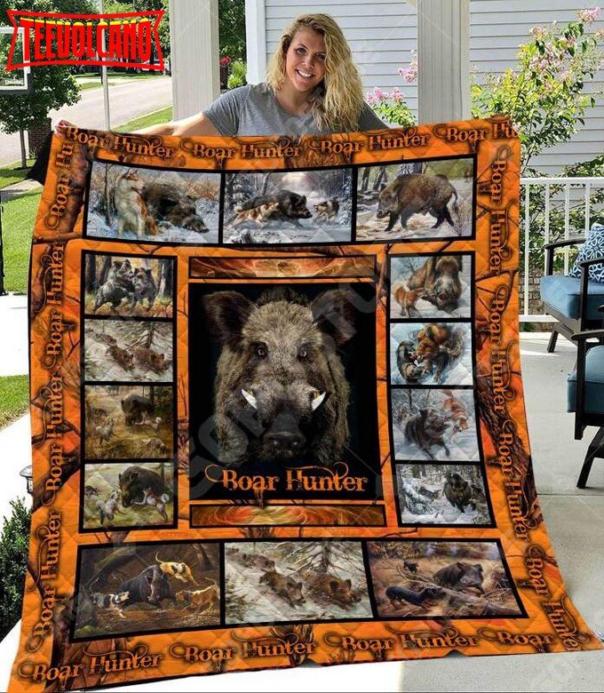 Boar Hunter Like 3D Customized Quilt Blanket