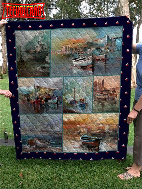 Boat 3D Customized Quilt Blanket