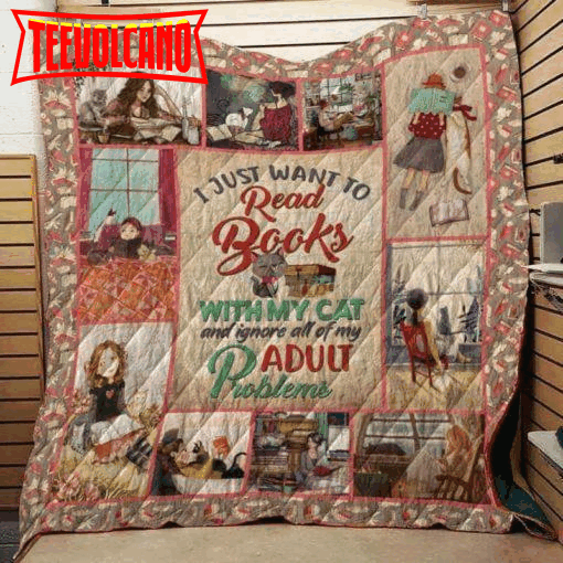 Book With My Cat 3D Customized Quilt Blanket