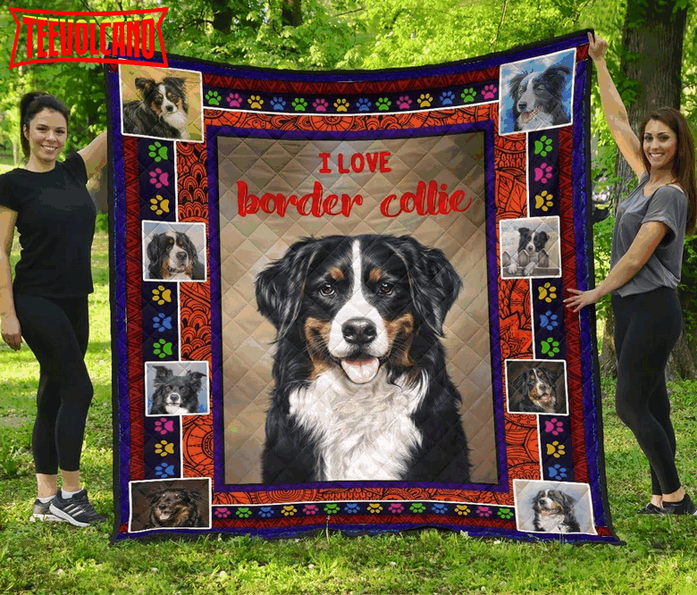 Border Collie Border Collie Paw 3D Quilt Blanket