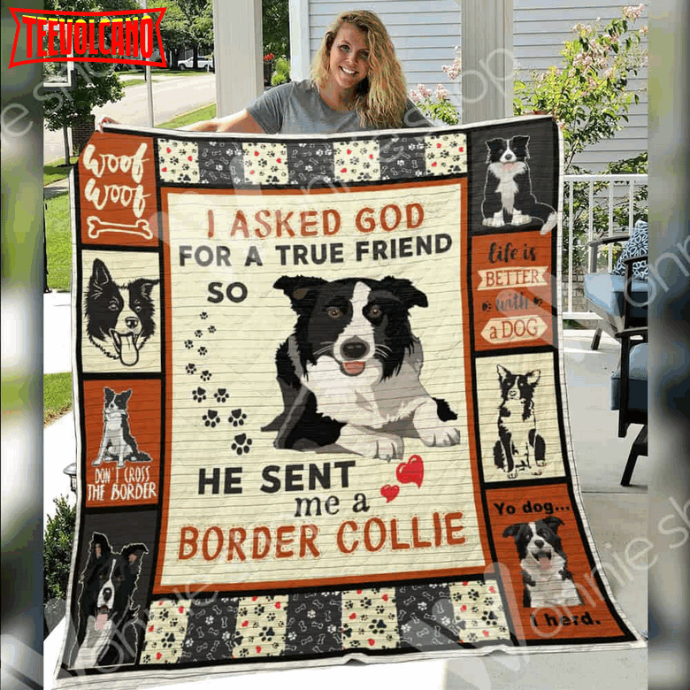 Border Collie True Friends 3D Quilt Blanket