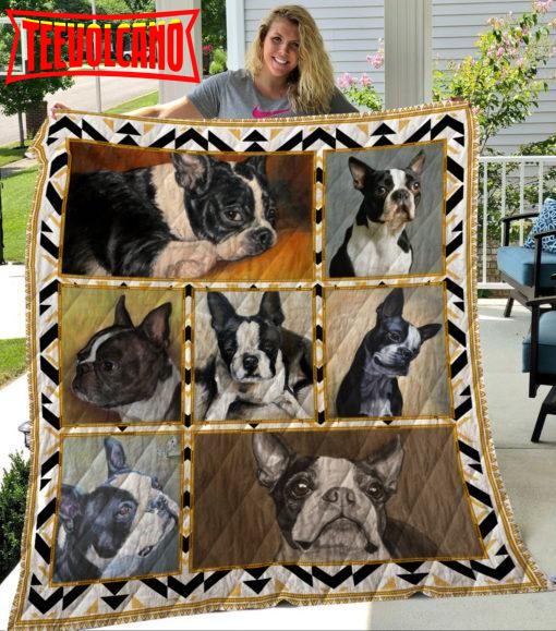 Boston Terrier 3D Customized Quilt Blanket