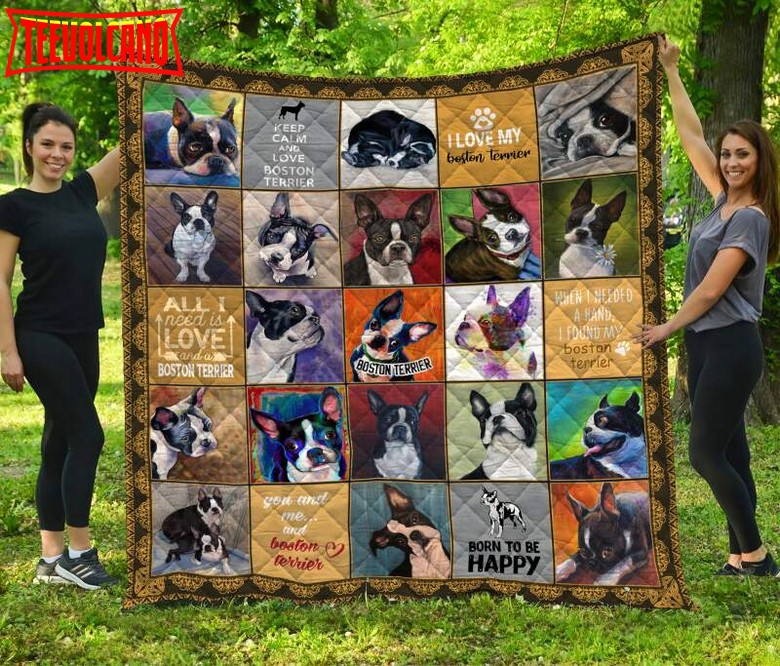 Boston Terrier 3D Quilt Blanket