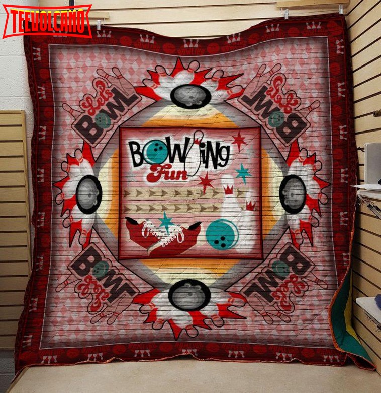 Bowling Fun 3D Customized Quilt Blanket