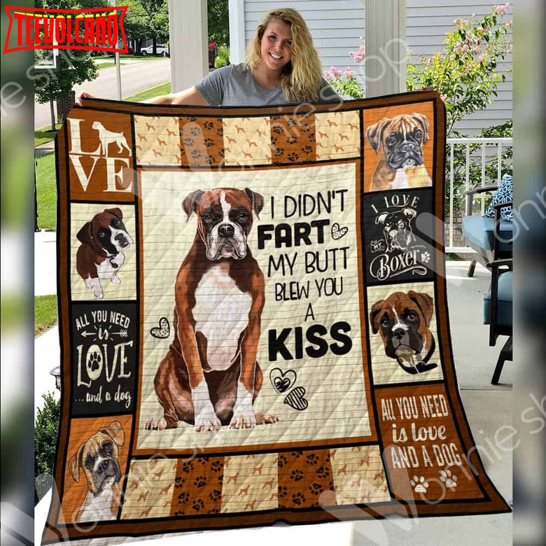 Boxer Blew You Kiss 3D Quilt Blanket