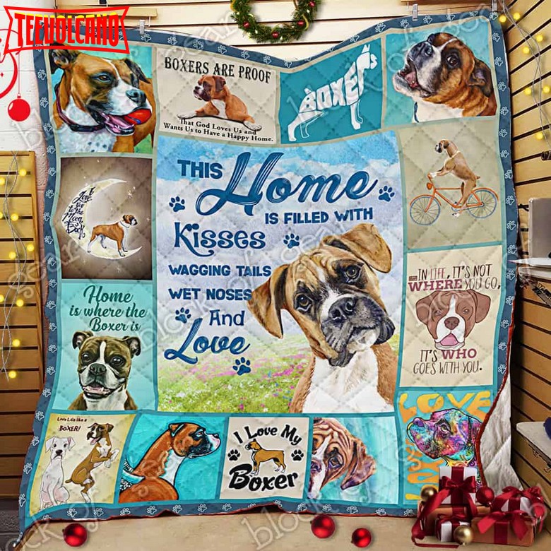 Boxer Kisses 3D Quilt Blanket