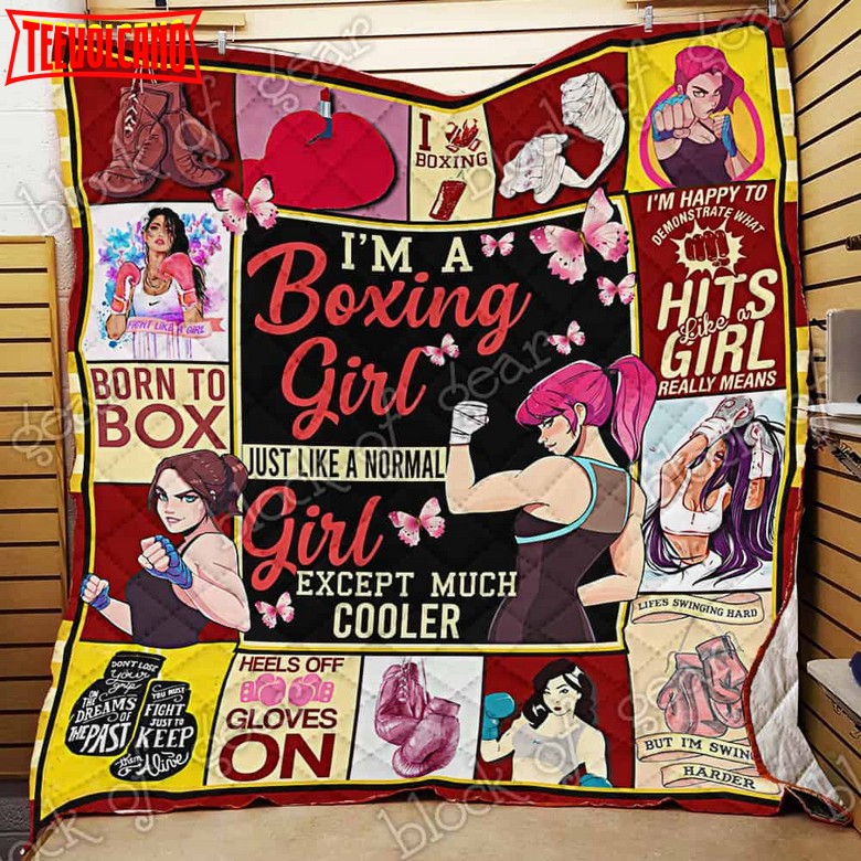 Boxing Girl 3D Quilt Blanket